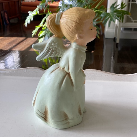 Vintage Ceramic Kissing Angel Hand Painted Christmas Figurine - K.N. Japan - Picture 4 of 8